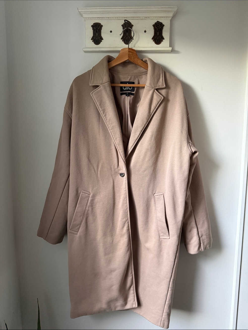 ALO Yoga VIP trench Blazer Women's Beige Long Single-Breasted Trench Jacket